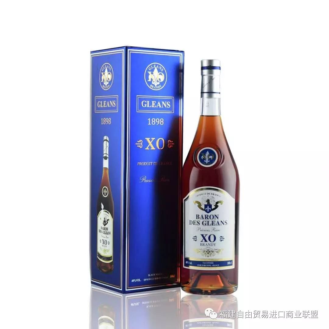 法国-格兰斯蓝带瓶XO白兰地，1000ML 装，酒精度：40%VOL,原装原瓶进口